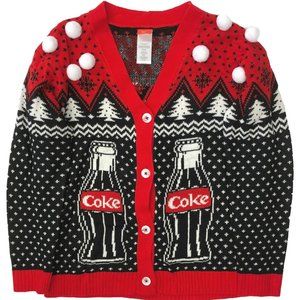 Coca-Cola | Black & Red Ugly Christmas Sweater | S